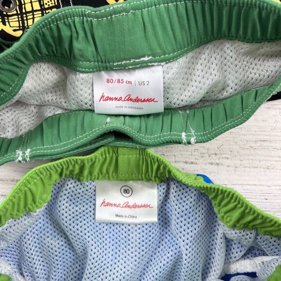 Hanna Andersson Boys Swim Trunks Size 2 Bundle Pineapple Sunglasses Dinosaur - Picture 3 of 6